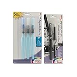 Pentel Arts Aquash Water Brush Assorted Tips, Pack