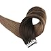 Full Shine Tape in Extensions Color 1B/27/1B Black with Blonde Human Hair Extensions Tape Ins 18 Inch Ombre Remy Extensions 20PCS Seamless Tape Hair Extensions Real Human Hair 50g for Party