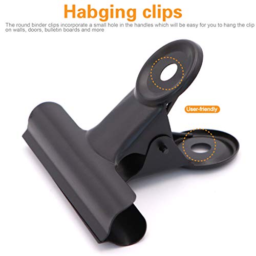 image for Jeemitery 20pcs 2 inch Black Bulldog Binder Paper Clips/Metal Hinge Cl