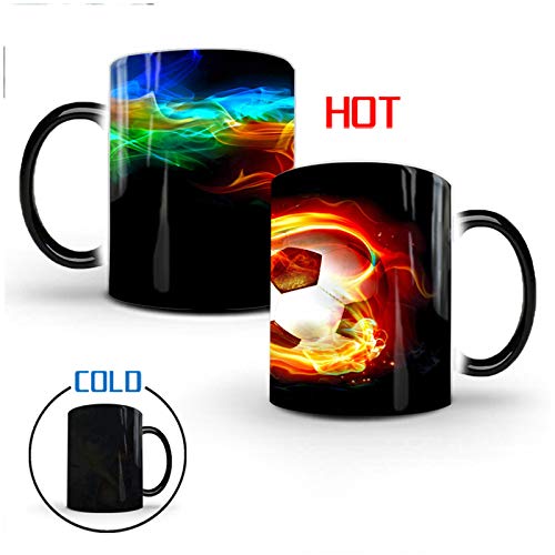 Heat changing coffee mug.Color changing mug-add hot liquid and a football will appear,12oz funny coffee ceramics mug-creative gift choice for kids and friends