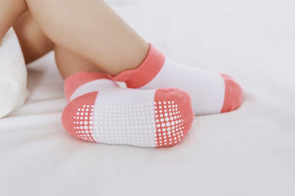 AVANTMEN Toddlers Baby Ankle Socks with Grips 12 Pack Non Slip Girls Boys Infants Kids Anti Skid