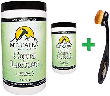 Mt. Capra, Capra Lactose, 1 lb (453 g)( 2 PACK )+ Bdellium Tools, Studio Series, Face 950, Oval Multi-Purpose, 1 Brush