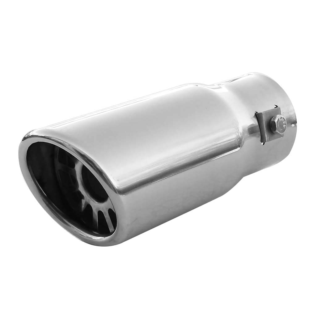 Single Exhaust Tip Performance Sport Muffler Universal Trim Tail End Pipe Stainless Steel Chrome