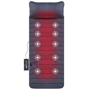 SNAILAX Memory Foam Massage Mat with Heat, 6 Therapy Heating pad,10 Vibration Motors Massage Mattress Pad, Full Body…