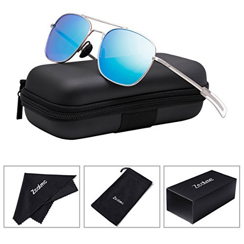Zealme Polarized Aviator Sunglasses for Men Women TAC HD Vision Plastic Lens Lightweight Frame UV 400 Anti Glare Fashion Pilot for Driving Fishing Outdoor Sports ZL50 (Blue)