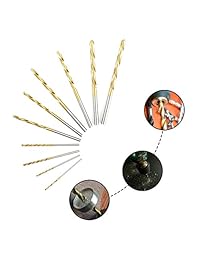 50 piezas Broca Set, Drillpro HSS vástago, con revestimiento de titanio acero de alta velocidad broca, Mini, Micro precisión 1 1,5 2 2,5 9.8 foot, perfecto para madera, plástico, Acero y aleación de aluminio