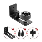 Barn Door Floor Guide Stay Roller - Flat Black Powder Coated Adjustable Wall Mount Guide with up to 8 Different Setups - Perfect Fit for ALL Barn Doors