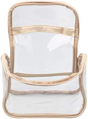 Heavy Duty Clear Cosmetic Bag Waterproof Transparent Travel Makeup Toiletry Organizer Bag (Gold) 6 Heavy Duty Clear Cosmetic Bag Waterproof Transparent Travel Makeup Toiletry Organizer Bag (Gold)