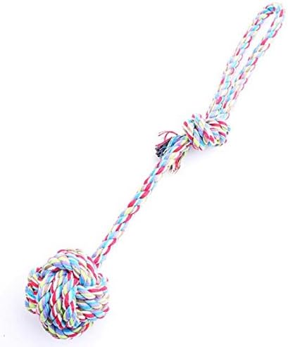 Corner Biz Pet - 30cm Long Cotton Rope Pet Dog Toy Hand Chain Ball Tooth Cleaning Puppy Training Toy