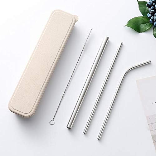 WHYIT Straw Stainless Steel, Metal Straw Stainless Steel Straws Drinking Reusable Straws Healthy Smoothie, Juice, Milkshake, Hot Drinks