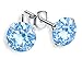 Earrings Bella.Vida Womens Sterling Silver Simulated Birthstone Cubic Zirconia Studs for Sensitive Ears 7mm