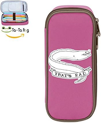 Eel Pen Case - Large Capacity Canvas Pen Pouch Pencil Stationery Case Double Zipper For Girls Boys-Pink
