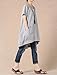 Mordenmiss Women's Cotton Linen Tunic Tops Hi-Low Dresses with Pockets XL-Gray