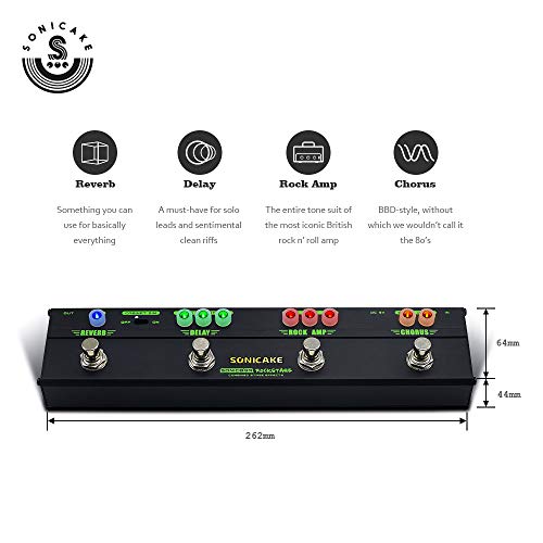 SONICAKE Guitar Multi Effect Pedal Chorus Delay Reverb Distortion