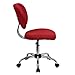 Flash Furniture Mid-Back Red Mesh Padded Swivel Task Office Chair with Chrome Base - H-2376-F-RED-GG