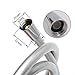 Zengest PVC Smooth Shower Hose 59 Inches, Flexible Anti-Kink Handheld Shower Head Hose with Brass Connections, Silver