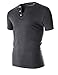FLATSEVEN Men's Casual Short Sleeve Henley Shirt with Button