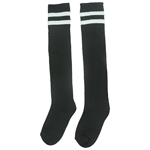 Rugby Boots Youth Soccer Socks Long Thigh High Cotton Warm Football Socks Fasoar 3 Pairs Black