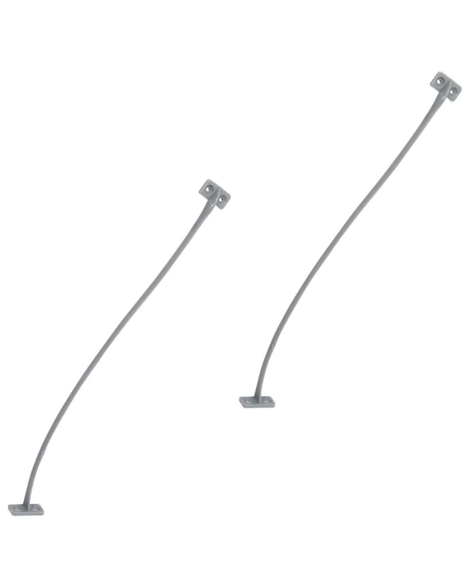 Gedotec H3951 Silver Plastic Bracket - 200mm - Pack of 2 - Modern Style - Door & Flap Holder for Wardrobe, Kitchen, Bathroom & Bar Compartments