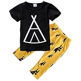 Baby Boys Short Sleeve Graphic T-shirt and Animal Print Pants Outfit
