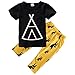 Baby Boys Short Sleeve Graphic T-shirt and Animal Print Pants Outfit