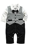 Canvos Baby Boy Toddler Newborn Gentleman One-piece Romper Clothes Jumpsuit