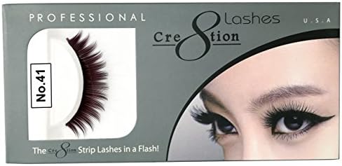 Cre8tion False Eyelashes/ Fake Eyelashes 10 Pairs/box #41 Black Strip