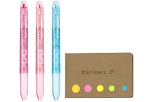 STATIONERY JP Pilot Hi-tec-c Coleto 4 Color Multi Pen Body Component, Dot Pattern, Rubber grip, 3-pack, Sticky Notes Value Set, Pen Body Only (No Refill Included)