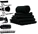 HomeLabels Cotton Salon Towels - Gym Towel Hand Towel - (12-Pack, Black) - 16x26 inches - Ringspun Cotton, Maximum Softness and Absorbency, Easy Care