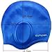 Olympian Swim Caps for Women with Long Hair, One Size Fits All, Soft Silicone, (Blue)