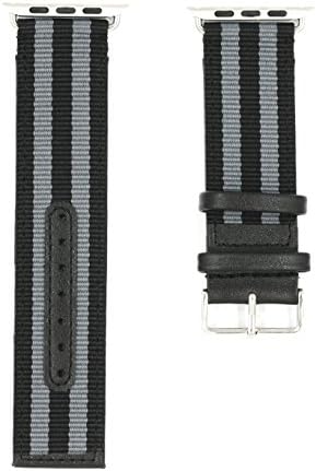 アップルウォッチ Apple 世界の人気ブランド Watch全シリーズ対応交換バンド お洒落なストライプのナイロン 耐久性に優れたレザー 全4種類 ブラック グレーストライプ ブラックレザー 40mm 38mm