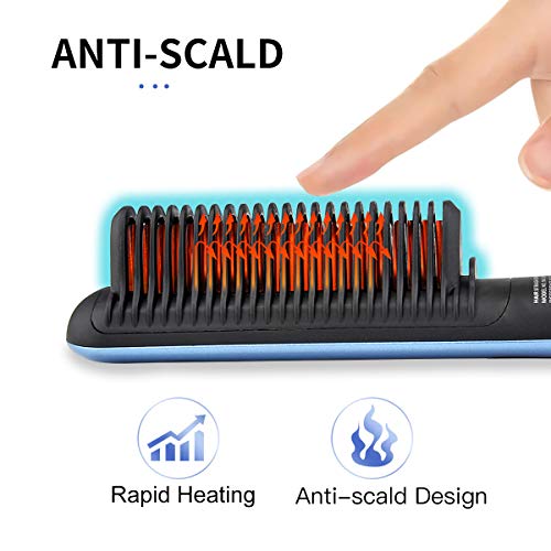 Straightener Brush Travel Hair Straightener Ceramic Heat Brush hair straightener 2 in 1 ANTI-SCALD Hair Straightening Comb