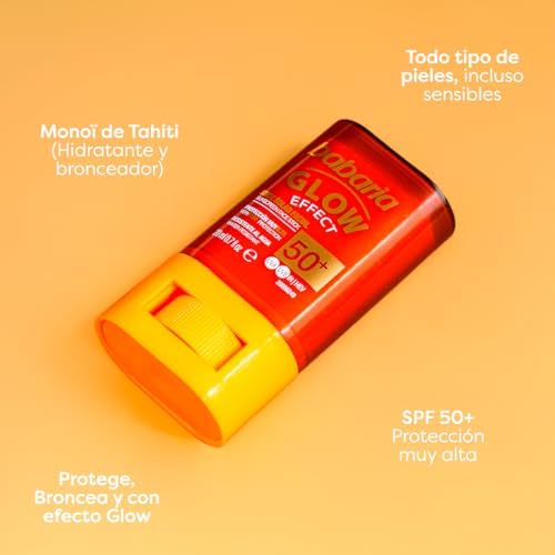 Glow Effect Stick Solar Facial SPF50+ 20 ml – Efeito Luminoso com Tahitian Monoi, Niacinamida e Manteiga de Karité - Resistente à Água