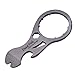 Keychain Multi-Tool 100% Titanium,7-in-1 Multi-Purpose Pocket Tool - Cap Twister,Hex Bit Holder,Flat head screwdriver,Nail puller,Pry bar,Cap Lifter,Lanyard Hole,Everyday Carry (Titanium)