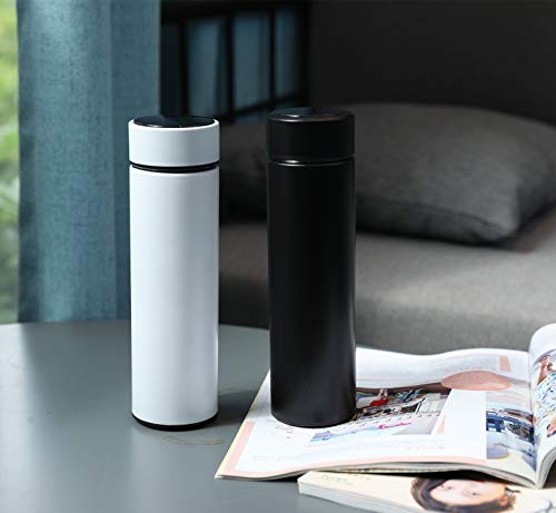 Inshere Smart Temperature Measuring Mug LED Touch Display Temperature Water Bottle Water Cup (Black)