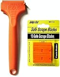 MINISCRAPER 10 Plastic Double Edged Razor Blades and EZ X Razor Scraper Pat. Pending