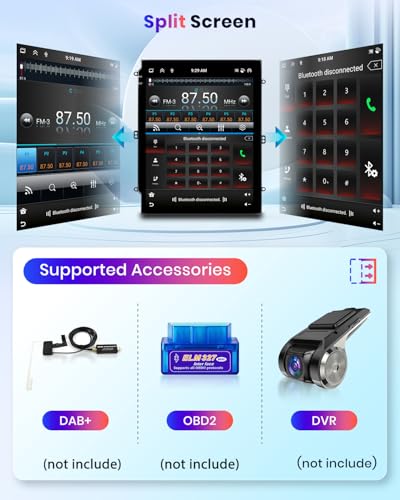 6G+128G 8 Core Wireless Carplay Android Car Radio for Ford Fiesta MK7 2009-2016 9.7 Inch Car Radio with Android Car GPS Navi WiFi Mirror Link Bluetooth FM/RDS/DSP EQ/USB/SWC Rear Camera