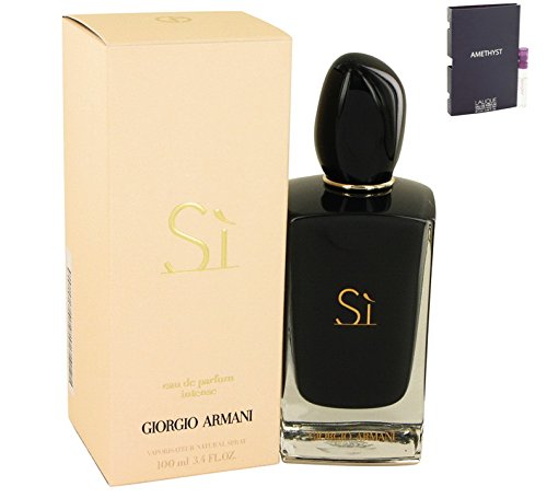 GiorgiÃ³ ArmÃ¡ni SÃ¬ IntensÃ© Perfume For Women 3.4 oz 100 ml. Eau De Parfum Spray [WP] Free Sample Perfume LalÃ­quÄ“ Amethyst 0.06 oz Vial