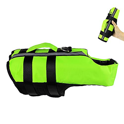 Dog Life Jacket, Reflective Pet Floatation Vest Adjustable Dog