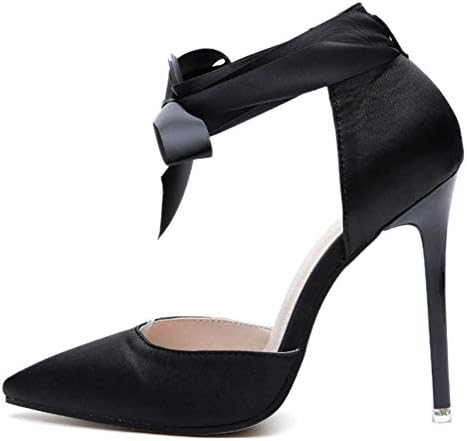 Aisun Women's Elegant Pointed Toe Satin Self Tie Stiletto High Heel Ankle Wrap D'Orsay Pumps Shoes