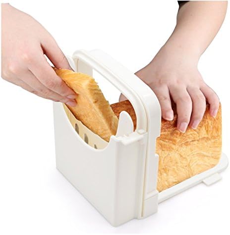 Bread Slicers for Homemade Bread Toast Cutting Guide Folding and Adjustable Slicer Cutter Mold Sandwich Maker Toast Slicing Machine with 4 Slice Thicknesses