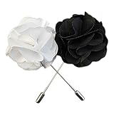 WRISTCHIE Men's Lapel Flower Handmade Boutonniere Pin for Suit Begonia (Pack of 2)