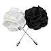 WRISTCHIE Men's Lapel Flower Handmade Boutonniere Pin for Suit Begonia (Pack of 2) (Black+White)