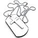 KONOV Mens Womens Army Style Cross Dog Tag Pendant Necklace, 27 inch Chain, White Silver