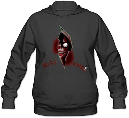 QDYJM Women's Creepypasta Jeff The Killer Watching You Hoodie- Black