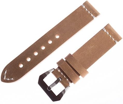 OhFlash 22mm [Vintage Tan Beige] Leather Watch Strap Band