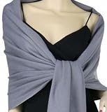 New Solid Pashmina Silk Cashmere Shawl Scarf Stole Wrap Christmas Sale-Gray