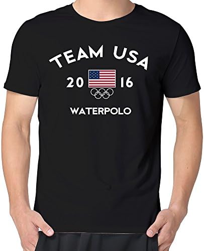 VARY Men's Team USA 2016 Olympics Water Polo T-shirt Short Tee Black