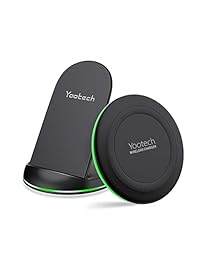 Yootech - Cargador inalámbrico ultrafino para iPhone X 8 8 Plus, 10 W para Samsung Galaxy S9 S9 Plus Note 8 S8 Plus y más (sin adaptador de CA)