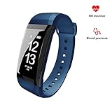 Fitness Tracker,Blood Pressure Heart Rate Monitor Waterproof Smart Bracelet Watch Pedometers Sport Gadgets Health Tracker for Kids Teens Men Women Boys and Girls(Blue)